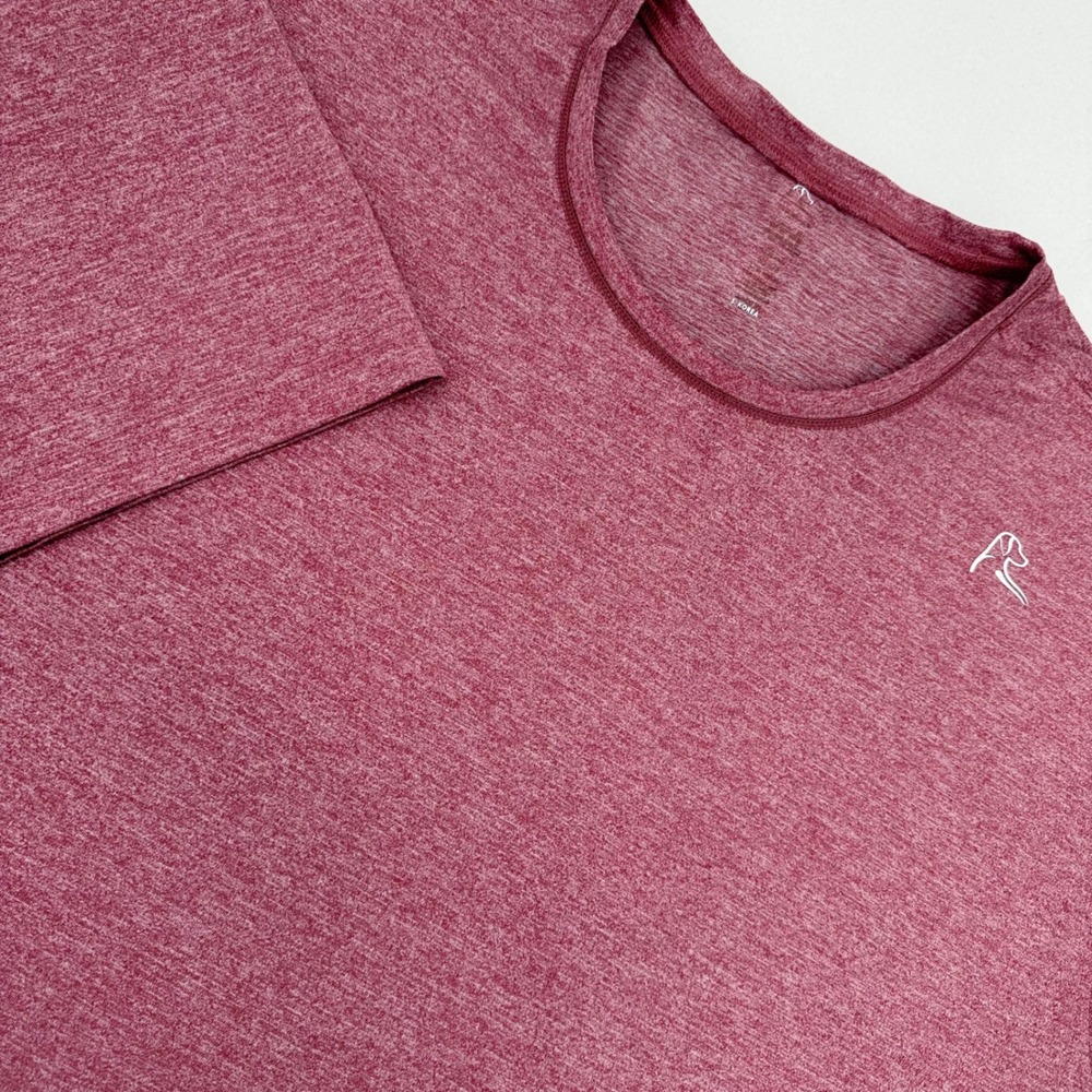 Rhoback T-Shirt Men 3XL/XXXL Burgundy Heather Performance Crew Neck Excellent